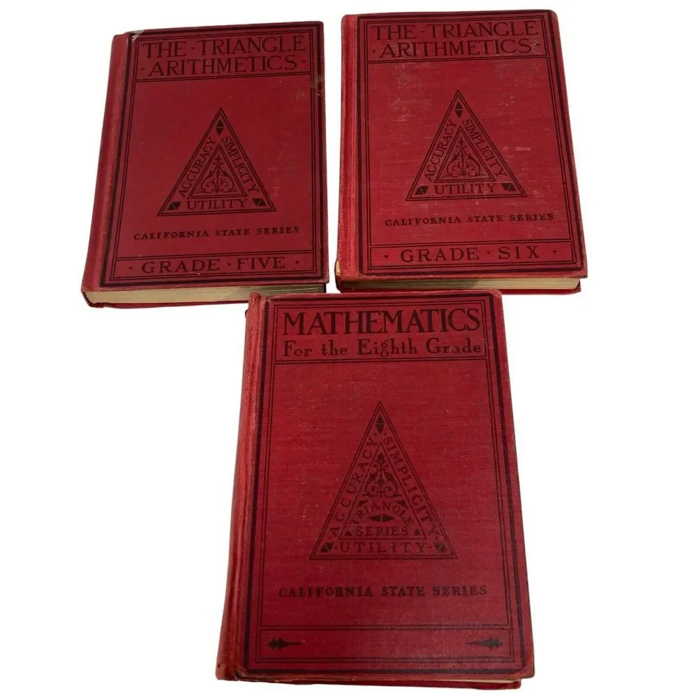3  Children's Math Books The Triangle Arithmetics Grade‎ 5 & 6 & 8 Math CA State